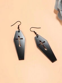 1對女性黑色哥德式五芒星和耳環