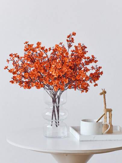 1pc/3pcs Plastic Artificial Flower Bouquet, Cherry Blossoms Artificial Flowers Baby's Breath, Modern Artificial Flower Bundle For Home Decor, Fake Plants, Fall Decor, Room, Desk, Garden Decor, Room Decoration Stuff, Valentine Day, Gifts Birthday Graduation Back To School School Supplies