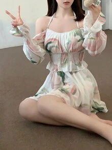 Floral Printed Tankini Set Summer - Multicolor - View 5