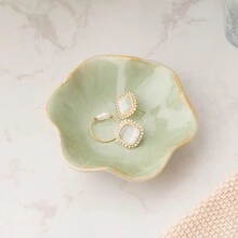 Bandeja Moderna Y Simple De Joyería De Cerámica, Organizador De Joyería Para Almacenamiento De Aretes Y Joyas - verde menta - Ver 1