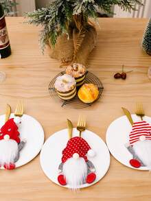 3入組聖誕主題餐具裝飾 - 彩色 - 查看 4