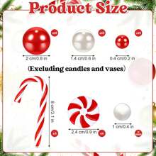 6054pcs Red & White Christmas Vase Filler, Floating Pearl Beads, Candy Centerpiece For Holiday Table Decoration And Party Decorations - Red and White - View 3