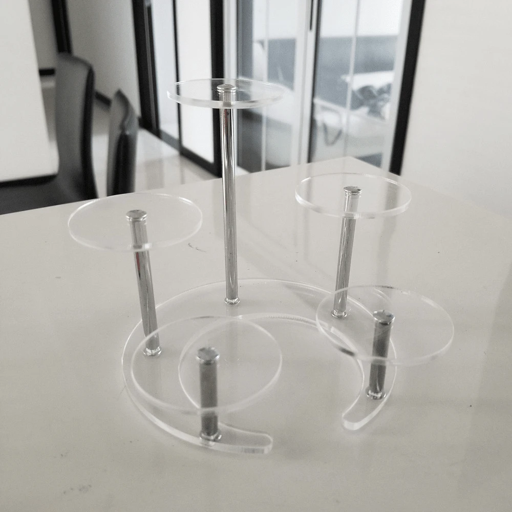 1Set Transparent Acrylic Display, Flat Round, Clear, 110mm - Transparent color - View 1