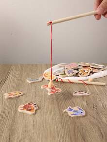 33入組卡通海洋生命木製磁力釣魚玩具 - 彩色 - 查看 3