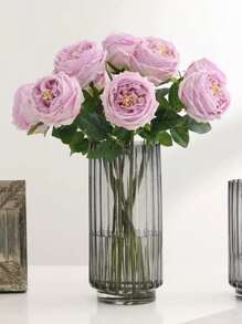 Hand-feeling Rose Artificial Flowers 1pc - Mauve Purple - View 1