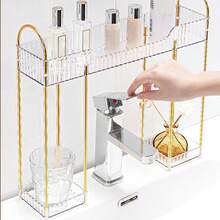 1 Pieza De Estante De Almacenamiento De Grifo De Lavabo De Baño Para Artículos De Tocador, Color Dorado - transparente - Ver 7