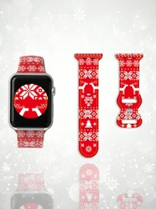 聖誕節智能手錶帶，適用於男女38mm、40mm、41mm、42mm、44mm、45mm、49mm尺寸，柔軟矽膠手錶替換運動手腕帶，適用於Apple Watch Ultra Series 9 8 7 6 5 3 2 1 Se