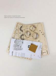 3d 木質拼圖摩托車模型,三輪高效智力解謎玩具,適用於成年人和14歲的青少年,可作為生日或節日禮物,桌上裝飾 - 棕色 - 查看 5