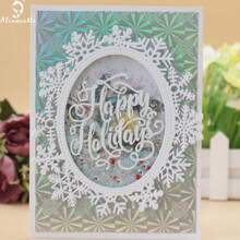 alinacutle Nesting Hình bầu dục Bông tuyết Khung trang trí Cắt kim loại Cắt Đối với Giấy Thủ công Thủ công Thẻ Làm DIY Thiệp chúc mừng Làm sổ lưu niệm Và Tập ảnh - Bạc - Xem 4