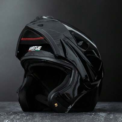 1 shiny black carbon fiber motorcycle helmet, off-road motorcycle helmet, all-season motorcycle helmet, DOT certified helmet