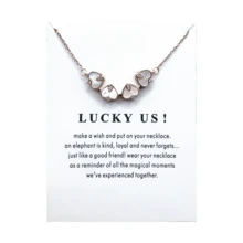 1入時尚雙用的貝母心形三葉草鑲鑽裝飾吊墜不鏽鋼鍊項鍊,適用於女性日常佩戴