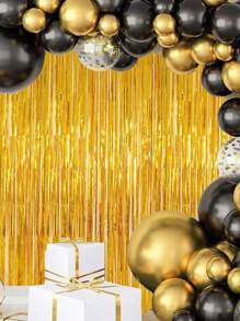 1入組流蘇雨簾，派對照片背景布帷，適用於門、牆、窗，生日及情人節裝飾 - 金色 - 查看 1