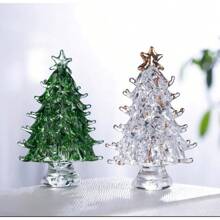 熔化玻璃製聖誕樹,聖誕節擺設藝品,節慶藝術,聖誕裝飾,壁爐藝術 - 綠色 - 查看 4