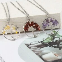 1 Pièce/ Collier Pendentif De Vie Arbre De Chakra Tressé À La Main, Style Unisexe, Idéal Pour La Fête Et Le Cadeau De Festival