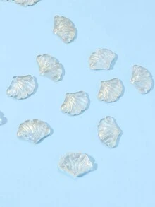 20 顆 15x20 毫米透明玻璃珠,搭配金葉裝飾,diy 耳環、手鍊、項鍊、髮飾和肚皮舞服裝