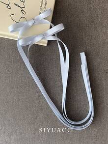 1入組彩色長緞帶蝴蝶結髮夾,女孩髮飾 - 彩色 - 查看 2