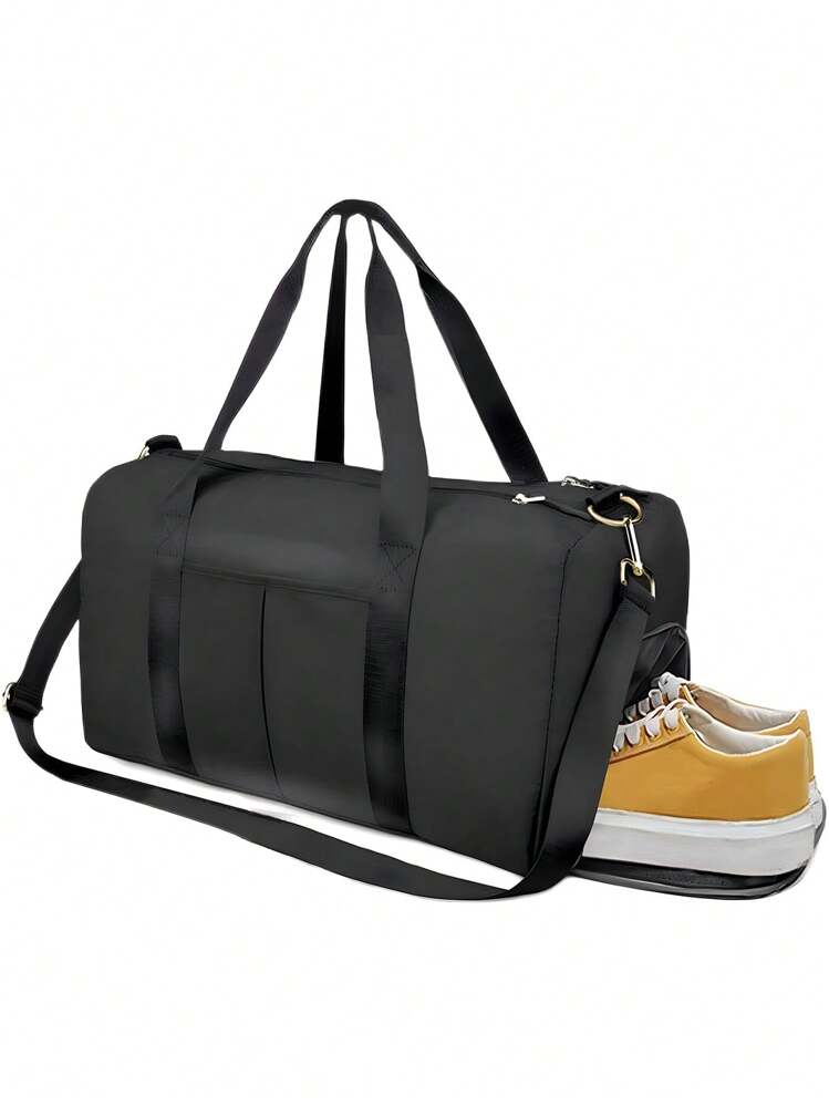 Gym Bag Gym Duffle Bag for Women and Men Waterproof Gym Tote Bags with Shoes Compartment and Wet Pocket for Swimming Yoga Black SHEIN ASIA