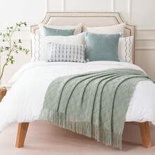 Couch Throw Blanket For Sofa Living Room, Spring Fall Blankets & Throws For Bedroom Decor - Sage Green - View 4