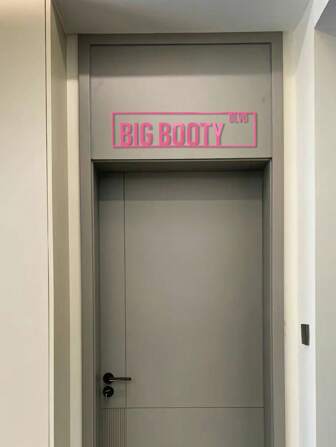 1pc Big Booty Aluminum Street Sign In Pink, 38.7*9.50cm/15.23*3.74in, Personalized Decor For Home Door,Wall Art,Canvas,Poster