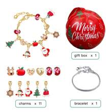 1set Christmas Tree Ornament Decorative Balls, Gift Box With Beaded Bracelet DIY Kit, Suitable For Christmas Wearing And Christmas Gifts