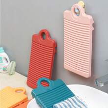 1pc Mini Laundry Washboard For Home Use, Portable Plastic Hand Washing Board, Space-saving, Practical And Convenient - Pink - View 2
