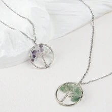 1 Pièce/ Collier Pendentif De Vie Arbre De Chakra Tressé À La Main, Style Unisexe, Idéal Pour La Fête Et Le Cadeau De Festival