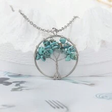 1 Pièce/ Collier Pendentif De Vie Arbre De Chakra Tressé À La Main, Style Unisexe, Idéal Pour La Fête Et Le Cadeau De Festival