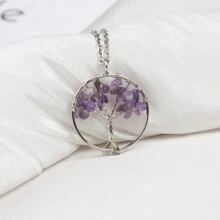 1 Pièce/ Collier Pendentif De Vie Arbre De Chakra Tressé À La Main, Style Unisexe, Idéal Pour La Fête Et Le Cadeau De Festival