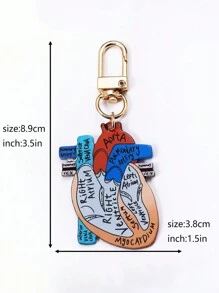1件欧美风格个性化心形亚克力包包配件，精美医院主题医生护士钥匙扣，情人节、护士节和新年礼物，送给护士的钥匙扣挂件，感谢礼物，教师配件 - 彩色 - 查看 3