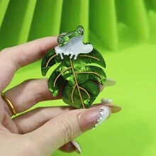 1 件男女通用壓克力動物形狀胸針,手工製作,時尚卡通服裝和配飾,適合所有季節