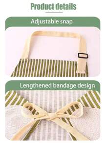 1件pu材質圍裙,帶毛巾和可調節的帶子,適合舒適的廚房工作,餐廳,烹飪,以韓式條紋為特色