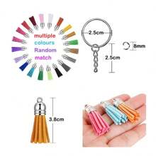 120 Llaveros Acrílicos Transparentes Para Kit De Vinilo Que Incluyen Anillos Redondos De Acrílico En Blanco Con Borlas Para Manualidades Diy - Plateado - Ver 3