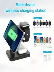 1 件三合一磁性無線充電站,macsafe 快速充電,相容於 Iphone 15/14/13/12 系列、apple Watch 1-8、airpods - 黑色 - 查看 10