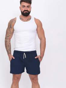 Men Shorts - 藏蓝色 - 查看 3