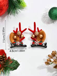 1對可愛的聖誕麋鹿角發夾