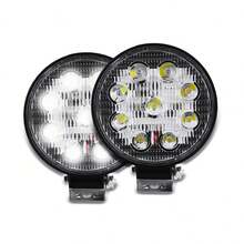 2 Faros 9 Hiper Led Redondo Auxiliar Con Estrobo Tunix - Blanco - Ver 6