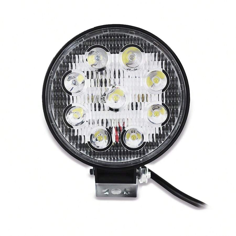 2 Faros 9 Hiper Led Redondo Auxiliar Con Estrobo Tunix - Blanco - Ver 1
