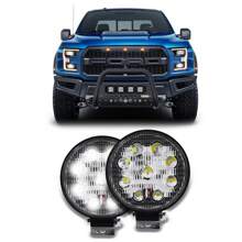 2 Faros 9 Hiper Led Redondo Auxiliar Con Estrobo Tunix - Blanco - Ver 7