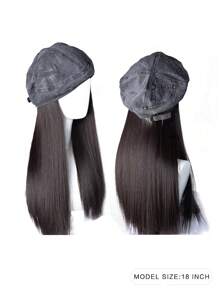 女性帽子假髮,2023新款 Teddy Boy 帽,長直髮,單體頭套