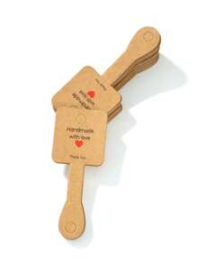 100 件/束棕色自黏戒指、鑰匙圈、項鍊、手鍊、頭帶、身體珠寶展示卡適合小型珠寶企業 - 駝色 - 查看 5