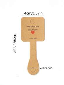 100 件/束棕色自黏戒指、鑰匙圈、項鍊、手鍊、頭帶、身體珠寶展示卡適合小型珠寶企業 - 駝色 - 查看 3
