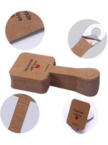 100 件/束棕色自黏戒指、鑰匙圈、項鍊、手鍊、頭帶、身體珠寶展示卡適合小型珠寶企業 - 駝色 - 查看 2