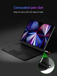 Magic Keyboard With Pencil Slot Storage Compatible With Ipad Pro 11 Inch 2nd 3rd 4th Compatible With Ipad Air 4th 5th 10.9 IPad 10th Generation Magnetic Keyboard Case Cover - White - View 2