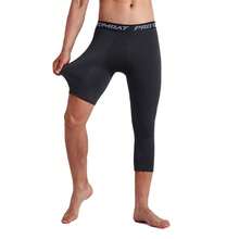 Pantalón Licra Deportiva Compresión Secado Rápido Correr Para Hombre, 3/4 Mallas Ajustadas De Alta Elasticidad De Secado Rápido - Negro - Ver 2