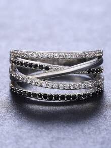 1入華麗的方形氧化鋯戒指,適合女性婚禮、訂婚、週年紀念、情人節禮物的珠寶