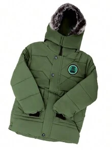 Chamarra Larga Niño Juvenil - Verde militar - Ver 2