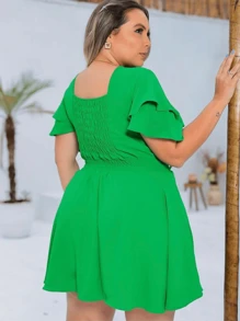 Plus Size Dresses - màu xanh lá - Xem 2