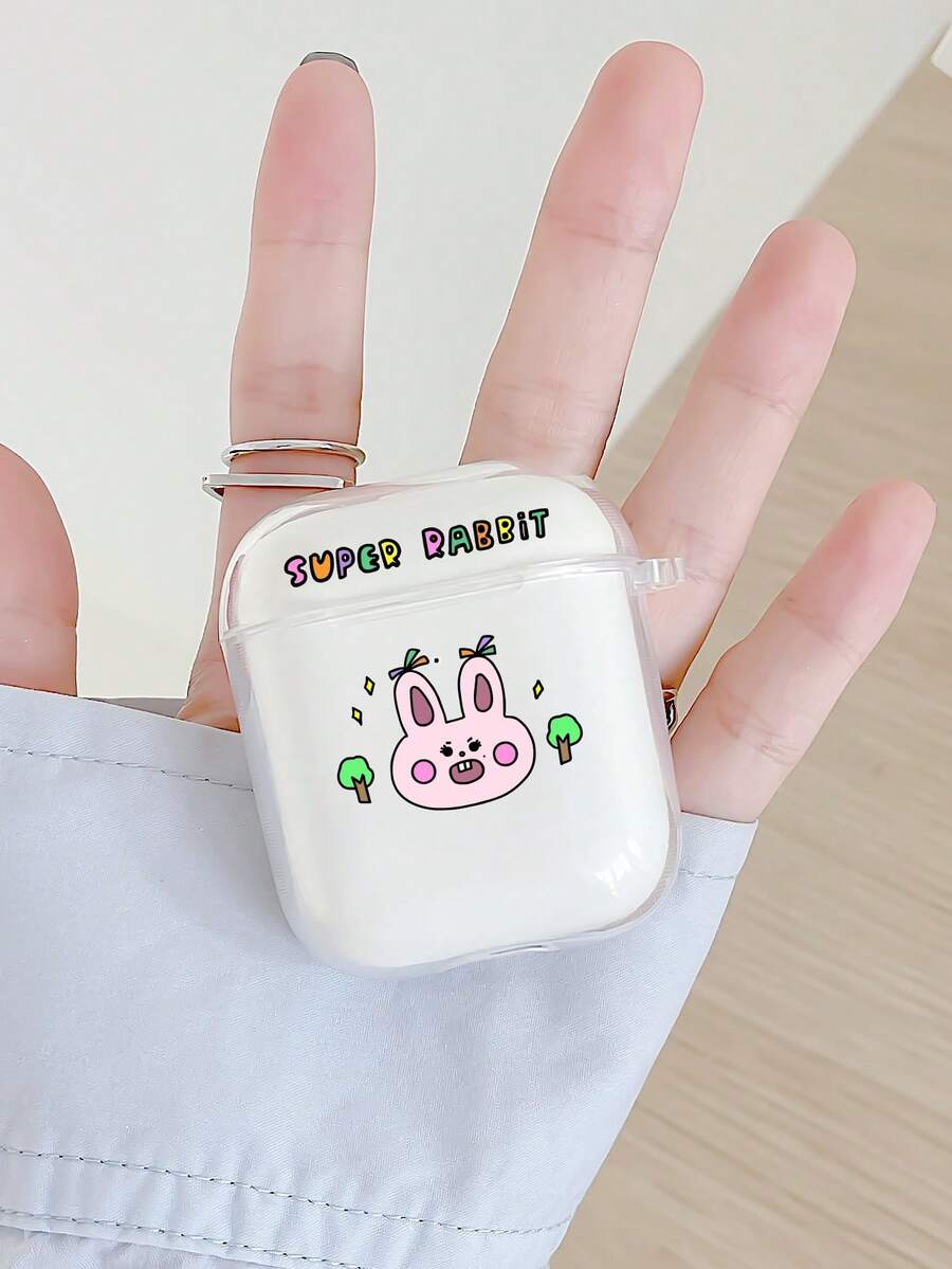 Hộp đựng tai nghe không dây chống thất lạc hình thỏ hoạt hình dễ thương cho Airpod Pro 2nd, Vỏ bảo vệ mềm tương thích với Airpod thế hệ 2. - Trong sáng - Xem 1