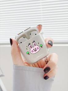 Hộp đựng tai nghe không dây chống thất lạc hình thỏ hoạt hình dễ thương cho Airpod Pro 2nd, Vỏ bảo vệ mềm tương thích với Airpod thế hệ 2. - Trong sáng - Xem 2