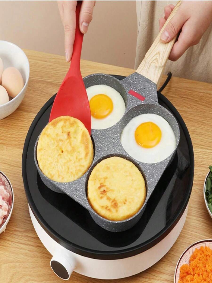Sartén para huevos, Sarten para Hotcakes,Sartén antiadherente para huevos estrellados Adecuado para cocinas de gas e inducción - Gris - Ver 1